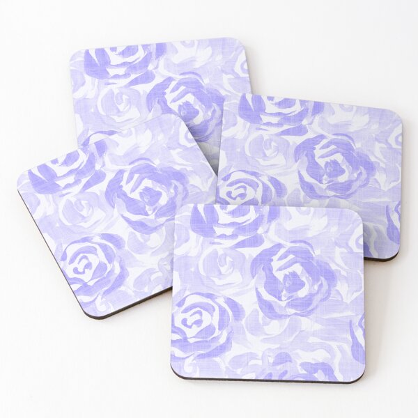 Item preview, All over painterly texture roses with linen texture - Purple designed and sold by JasmineGDesigns.