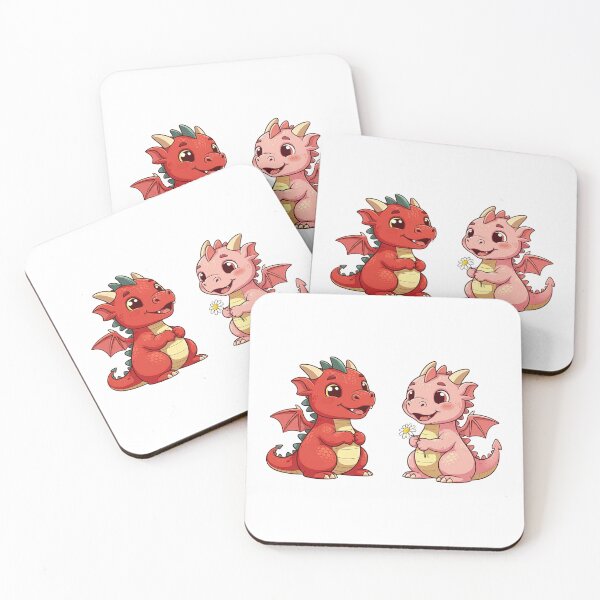 Item preview, Adorable Baby Dragons Become Friends | White designed and sold by PinkGoddessLove.