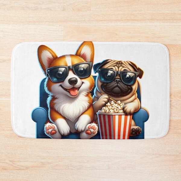 Item preview, Cool Sunglasses Corgi and Pug Popcorn Movie Night designed and sold by MeroroGraphics.