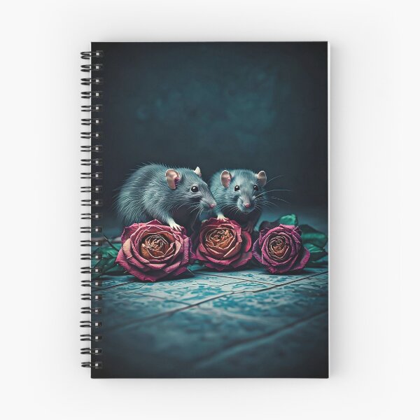 Item preview, Rats with darkred roses on tiled floor designed and sold by BatsAndRats.