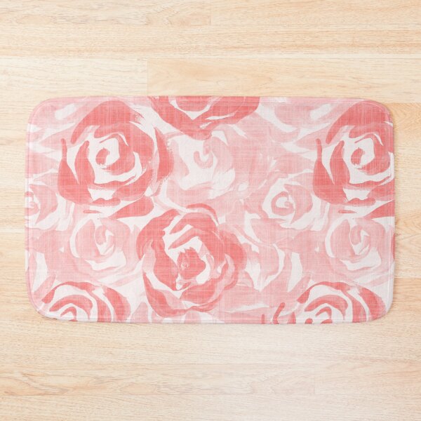 Item preview, All over painterly texture roses with linen texture - Pink designed and sold by JasmineGDesigns.