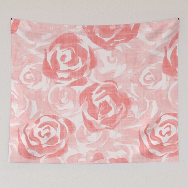 Item preview, All over painterly texture roses with linen texture - Pink designed and sold by JasmineGDesigns.