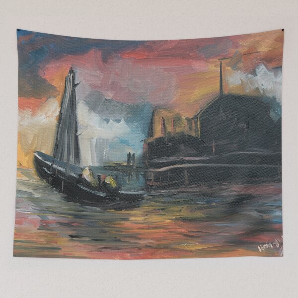 Item preview, Misty Dock al atardecer designed and sold by DanHoward.