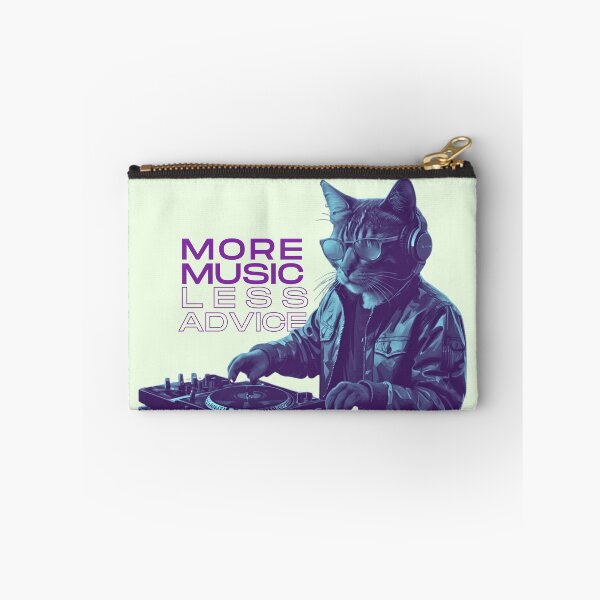 Item preview, more music less advice quote from a dj house cat design for an essential t-shirt designed and sold by puurfectcat.