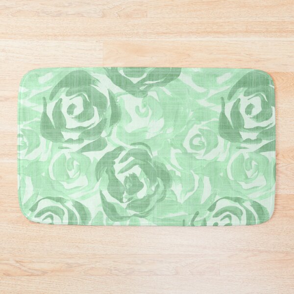 Item preview, All over painterly texture roses with linen texture - Green designed and sold by JasmineGDesigns.