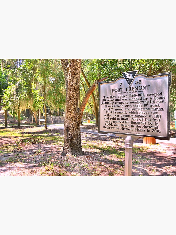 Thumbnail 3 of 3, Sticker, Beaufort South Carolina Fort Fremont Historical Marker designed and sold by LisaWootenPhoto.