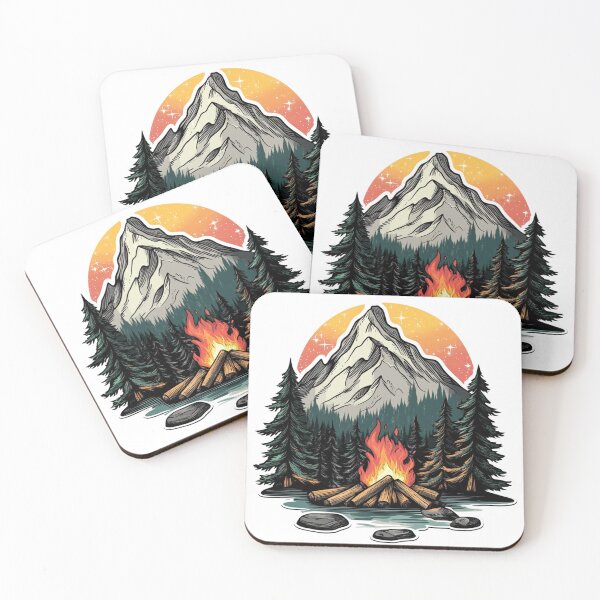 Item preview, Forest Mountains Campfire designed and sold by NicolasGlowArt.