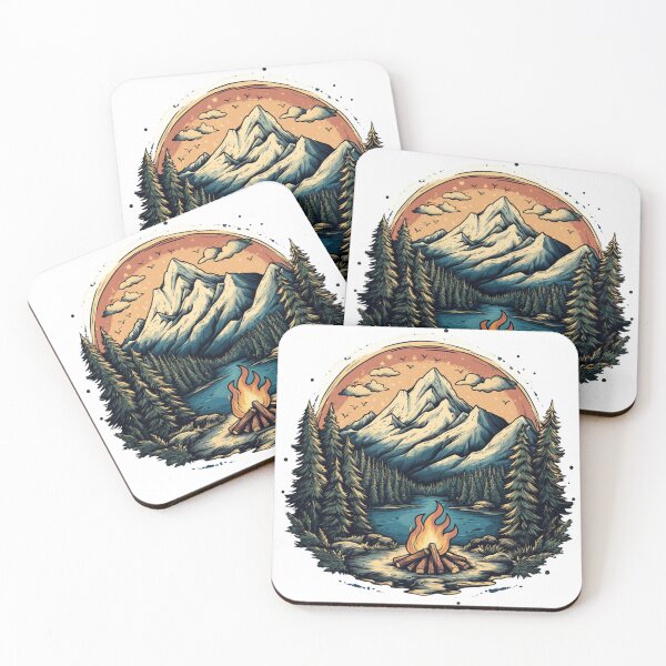 Item preview, Landscape Mountains Campfire designed and sold by NicolasGlowArt.
