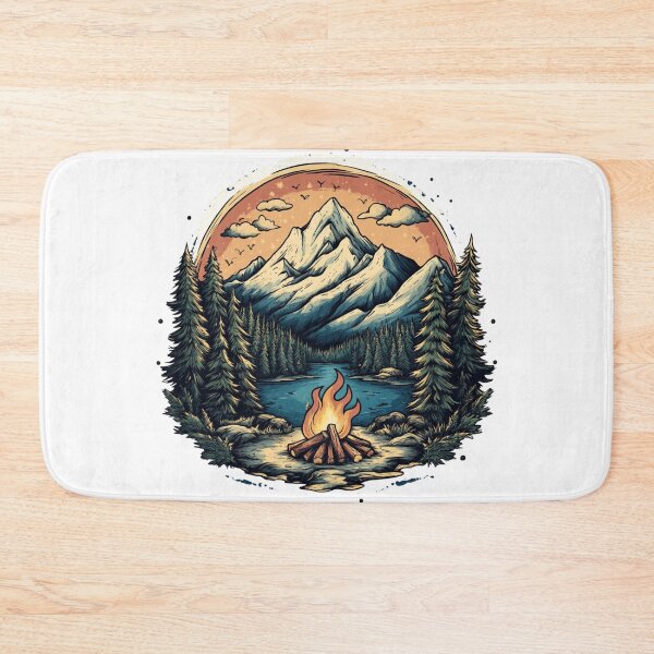 Item preview, Landscape Mountains Campfire designed and sold by NicolasGlowArt.