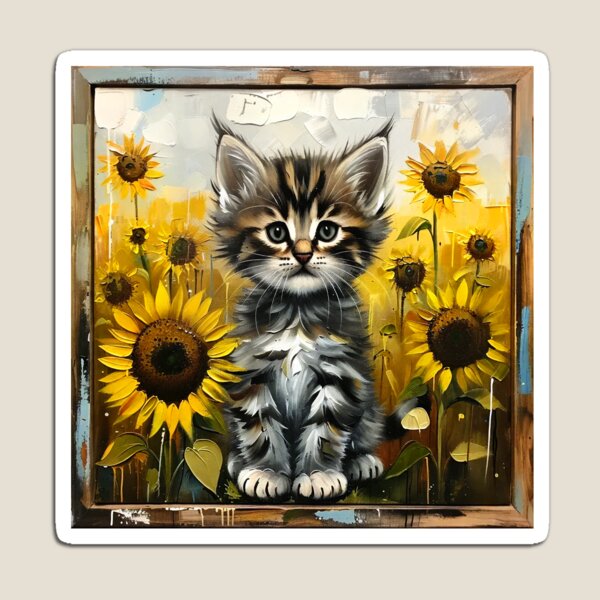 Aperçu de l'œuvre Chaton tournesol parfait créée et vendue par ButtonedUp.