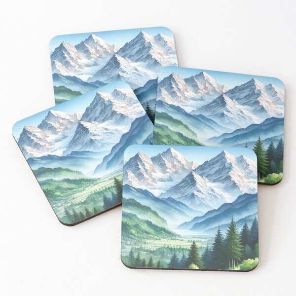 Item preview, Mountains in watercolor designed and sold by mahmoudfarrag.