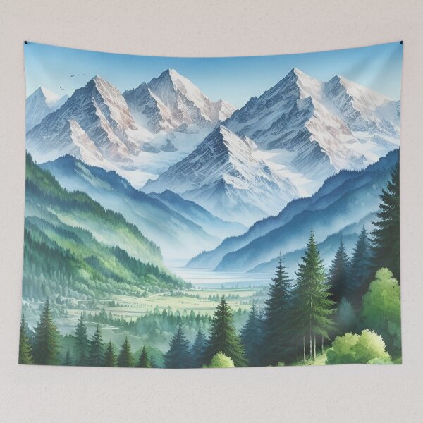 Item preview, Mountains in watercolor designed and sold by mahmoudfarrag.