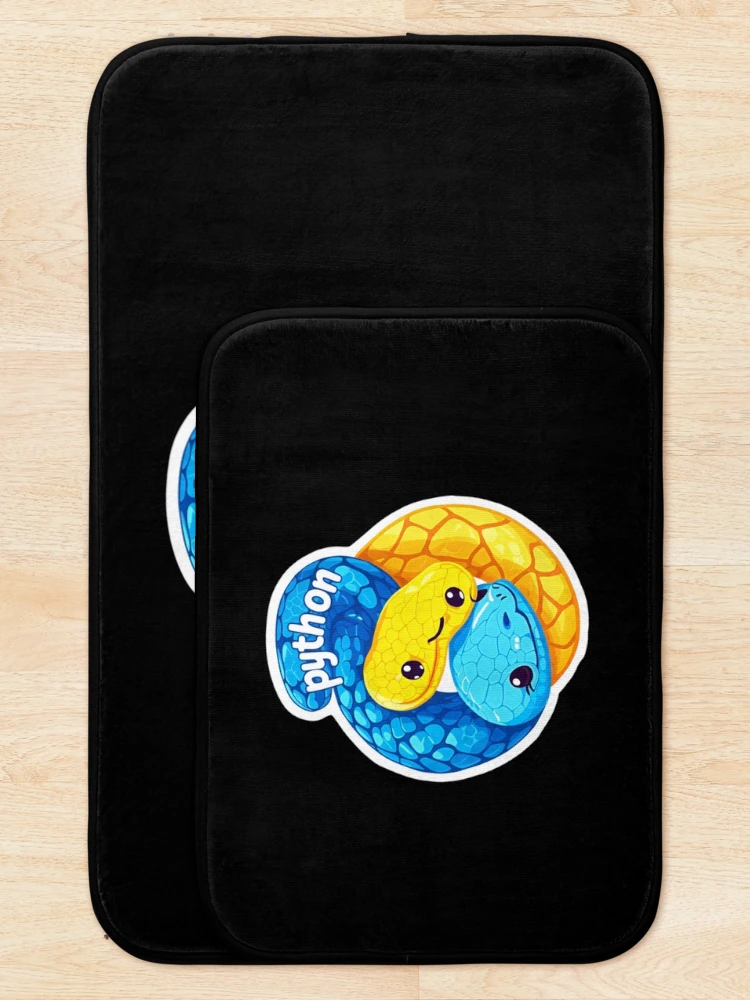 Thumbnail 5 of 6, Bath Mat, Python AI programming developer stickers designed and sold by codepuns.