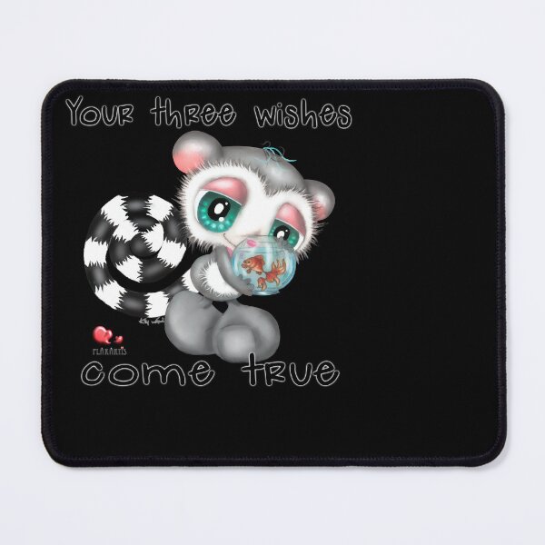 Item preview, Magical Lemur with Goldfish Wish Bowl – Your Three Wishes Come True Fantasy Style designed and sold by Plakartis.
