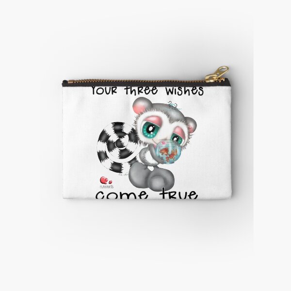 Item preview, Magical Lemur with Goldfish Wish Bowl – Your Three Wishes Come True Fantasy Style designed and sold by Plakartis.