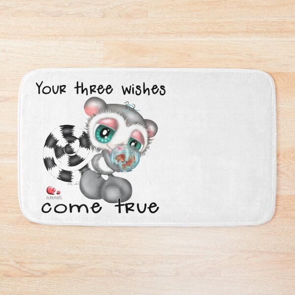 Item preview, Magical Lemur with Goldfish Wish Bowl – Your Three Wishes Come True Fantasy Style designed and sold by Plakartis.