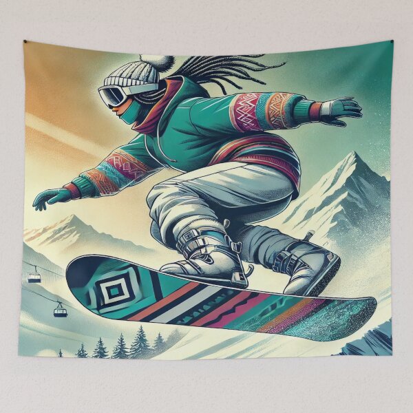 Item preview, Snowboarder atlética de piel oscura designed and sold by Genady.