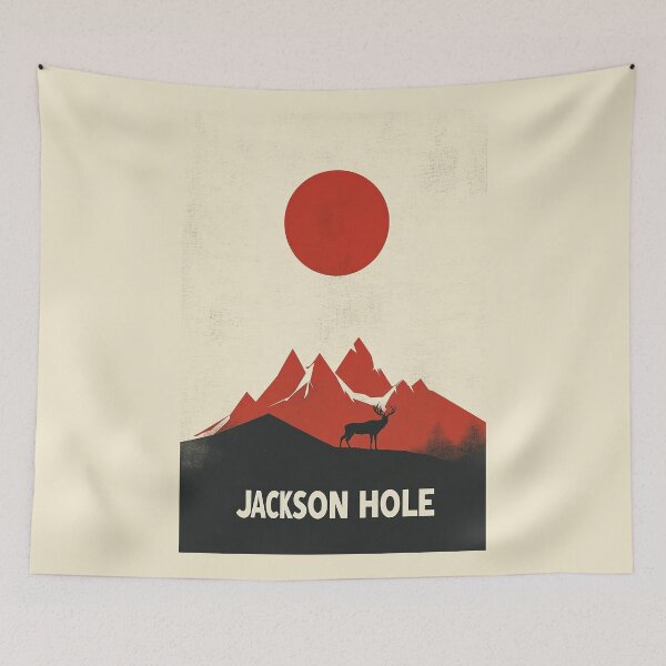 Item preview, Jackson Hole Wilderness Art Print designed and sold by Retro Travel Design.