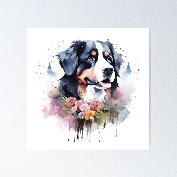 Item preview, Bernese Mountain Dog | Colorful Watercolor Design #7 designed and sold by MatsurexDesigns.