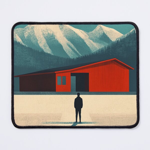 Item preview, Jackson Hole Cabin Art Print designed and sold by Retro Travel Design.
