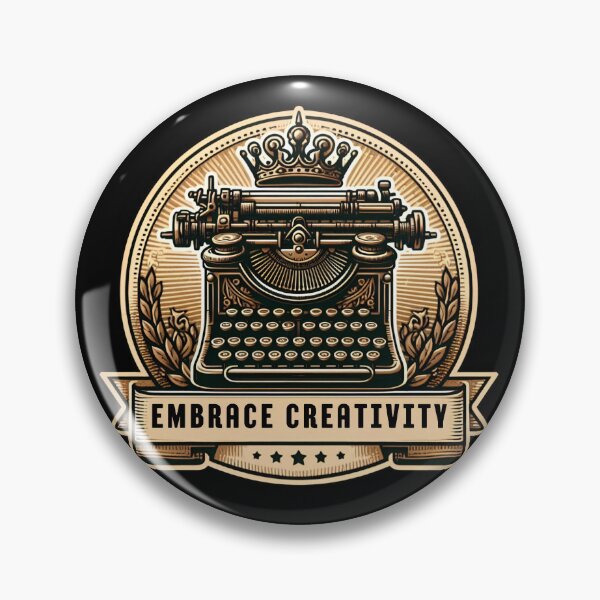 Item preview, Vintage Typewriter & "Embrace Creativity" (Black Background) designed and sold by MusesWhispers.