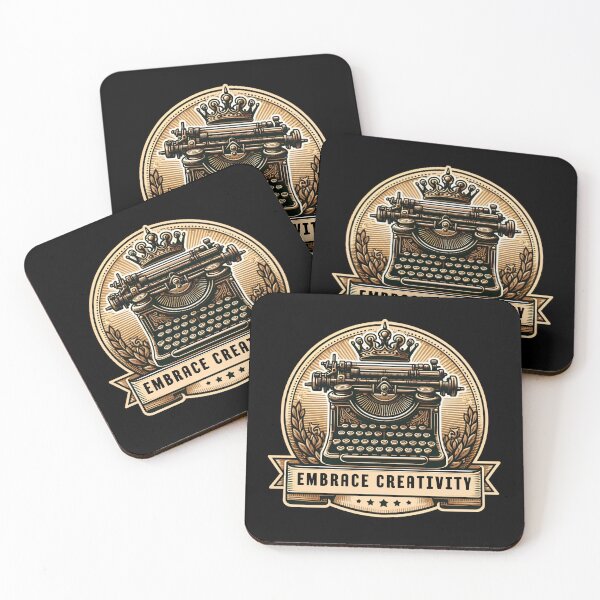 Item preview, Vintage Typewriter & "Embrace Creativity" (Black Background) designed and sold by MusesWhispers.