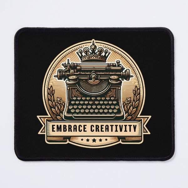 Item preview, Vintage Typewriter & "Embrace Creativity" (Black Background) designed and sold by MusesWhispers.