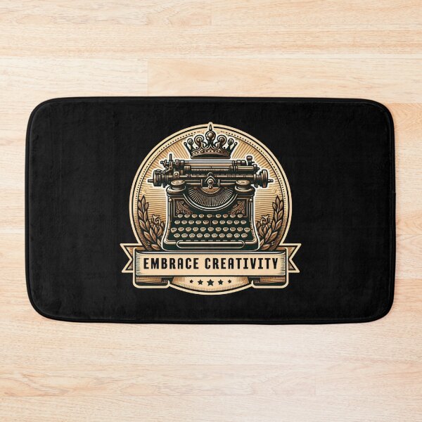 Item preview, Vintage Typewriter & "Embrace Creativity" (Black Background) designed and sold by MusesWhispers.