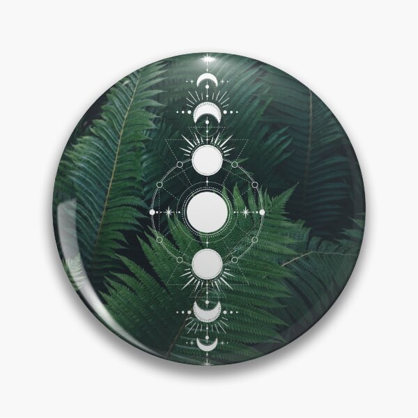 Item preview, Moon Phase Dark Fern Forest Lunar Crescent Moon designed and sold by WildWoodlandWitch.
