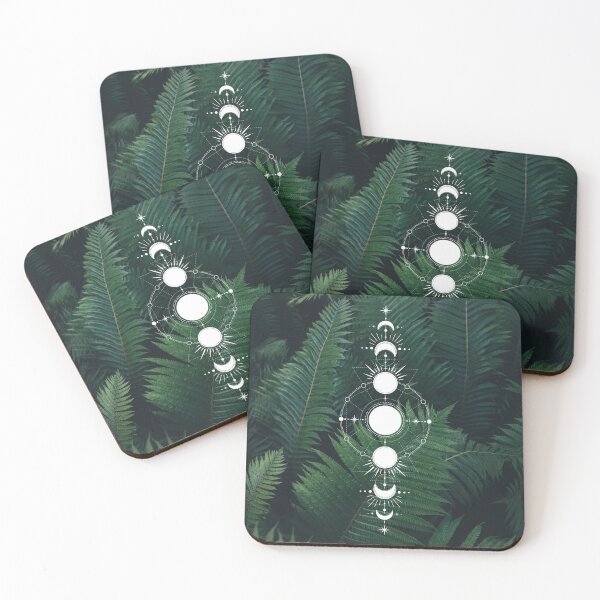 Item preview, Moon Phase Dark Fern Forest Lunar Crescent Moon designed and sold by WildWoodlandWitch.