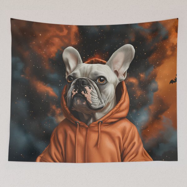 Item preview, French Bulldog in orange Hoodie, Prints Posters Set, Abstract Vibrant Wall Art, Halloween, Dog cute, Trendy Art, maximalist decor, matisse wall art,ghost art print, witchy decor designed and sold by ZloppyDesign.