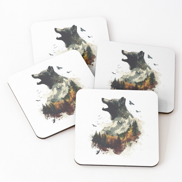 Item preview, Wolf Howling In Nature designed and sold by NicolasGlowArt.