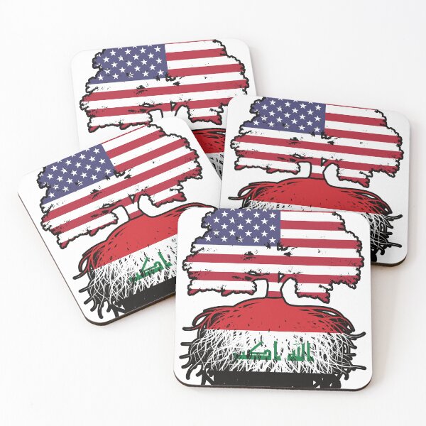 Item preview, Iraq Iraqi American USA Tree Roots Flag designed and sold by FlagX.