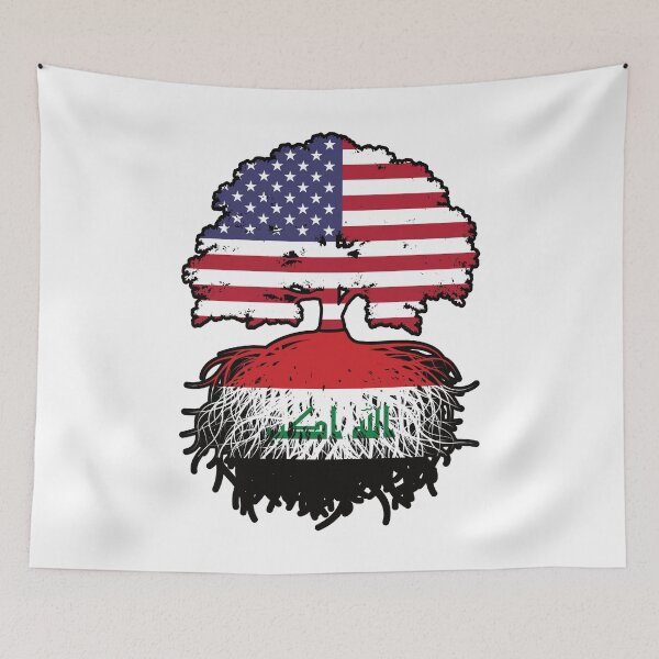 Item preview, Iraq Iraqi American USA Tree Roots Flag designed and sold by FlagX.