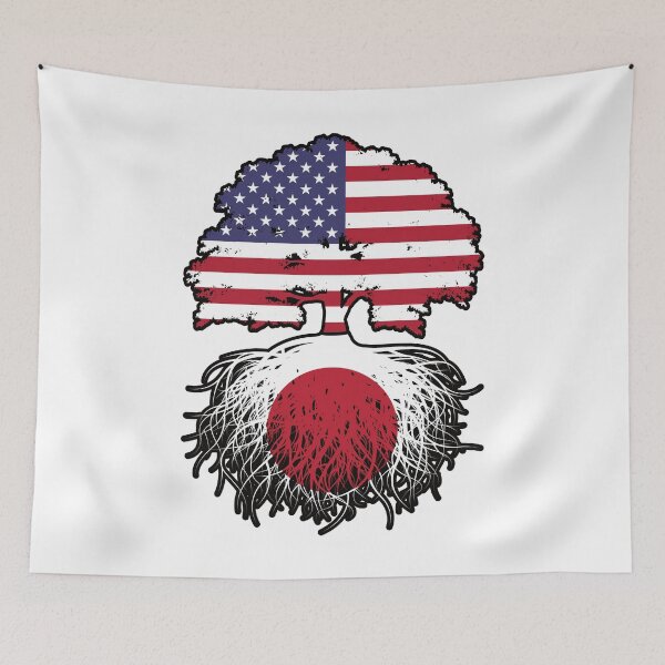Item preview, Japan Japanese American USA Tree Roots Flag designed and sold by FlagX.