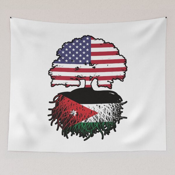 Item preview, Jordan Jordanian American USA Tree Roots Flag designed and sold by FlagX.