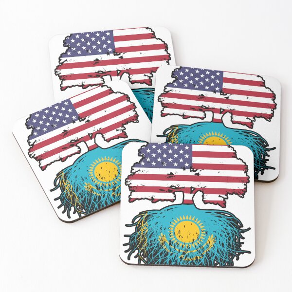 Item preview, Kazakhstan Kazakh American USA Tree Roots Flag designed and sold by FlagX.