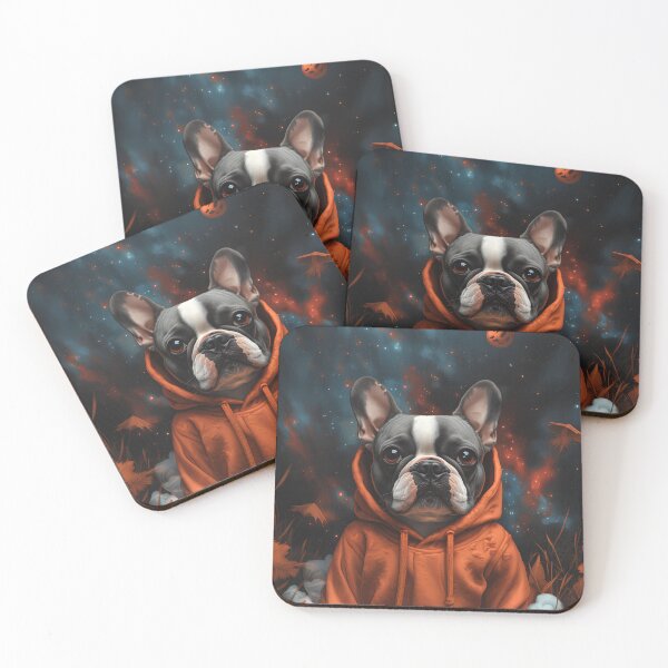 Item preview, Autumn Spirit French Bulldog, Fantasy Art, Prints Posters Set, Abstract Vibrant Wall Art, Halloween, Dog cute, Trendy Art, maximalist decor, matisse wall art,ghost art print, witchy decor designed and sold by ZloppyDesign.
