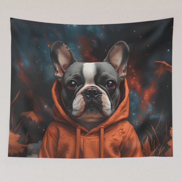 Item preview, Autumn Spirit French Bulldog, Fantasy Art, Prints Posters Set, Abstract Vibrant Wall Art, Halloween, Dog cute, Trendy Art, maximalist decor, matisse wall art,ghost art print, witchy decor designed and sold by ZloppyDesign.