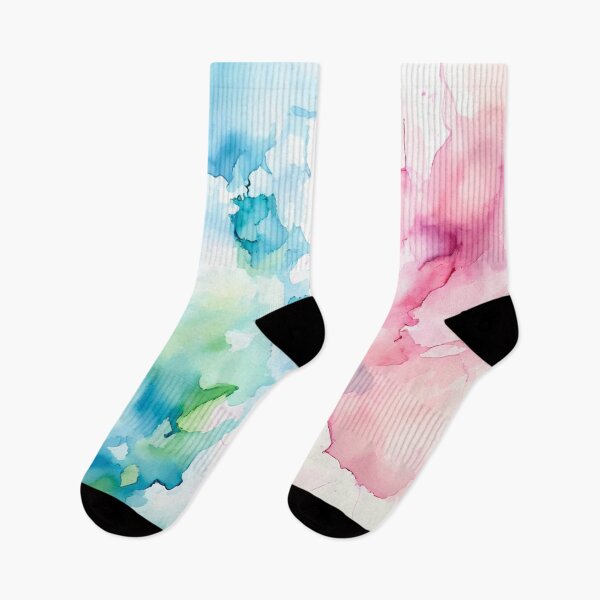 Aperçu de l'œuvre Aquarelle abstraite rose et bleue créée et vendue par BirdsnStuff.
