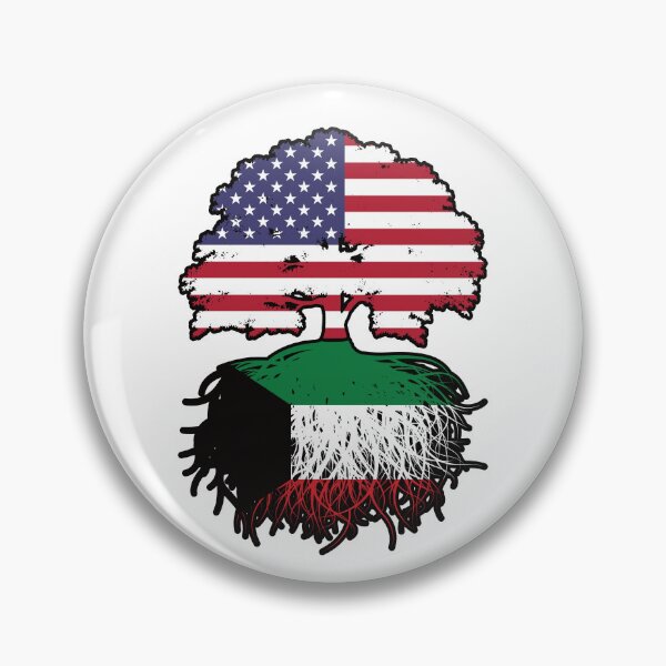 Item preview, Kuwait Kuwaiti American USA Tree Roots Flag designed and sold by FlagX.