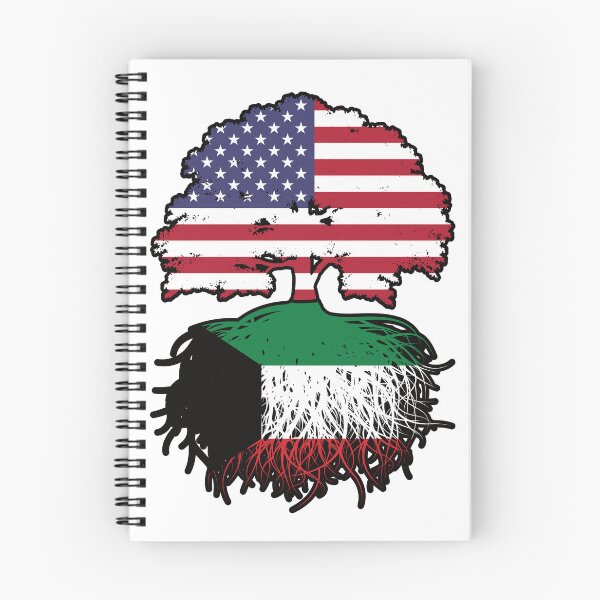 Artikelvorschau, Kuwait Kuwaitisch Amerikaner USA Baumwurzeln Flagge entworfen und verkauft von FlagX.