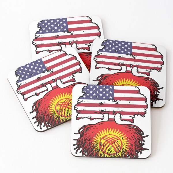 Item preview, Kyrgyzstan Kirghiz American USA Tree Roots Flag designed and sold by FlagX.