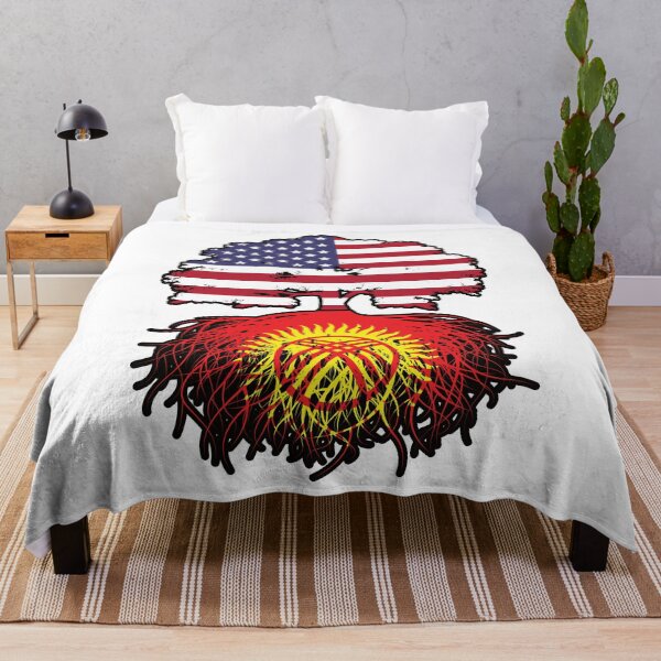 Item preview, Kyrgyzstan Kirghiz American USA Tree Roots Flag designed and sold by FlagX.