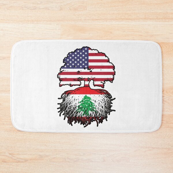 Aperçu de l'œuvre Drapeau Liban Libanais Américain USA Racines d'arbres créée et vendue par FlagX.