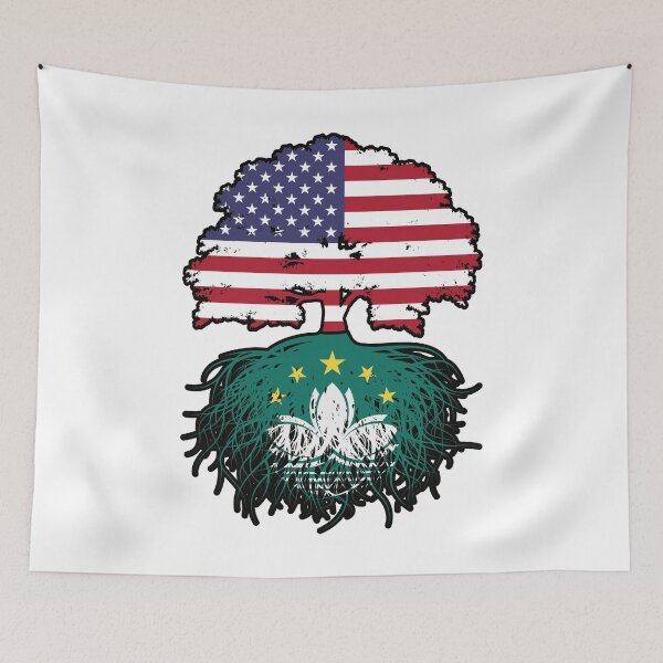 Item preview, Macau Macanese American USA Tree Roots Flag designed and sold by FlagX.