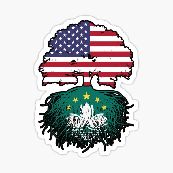 Item preview, Macau Macanese American USA Tree Roots Flag designed and sold by FlagX.
