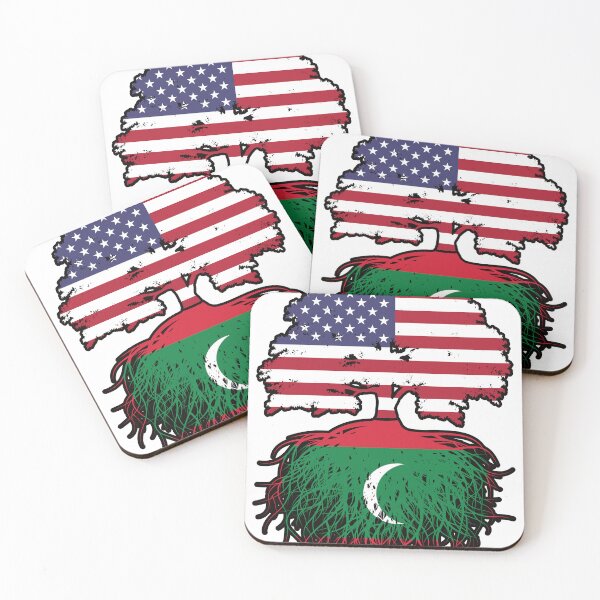 Item preview, Maldives Maldivian American USA Tree Roots Flag designed and sold by FlagX.