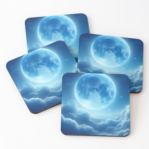 Item preview, Blue clouds and blue moon designed and sold by mahmoudfarrag.