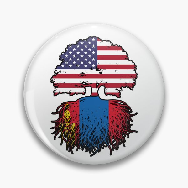 Item preview, Mongolia Mongolian American USA Tree Roots Flag designed and sold by FlagX.